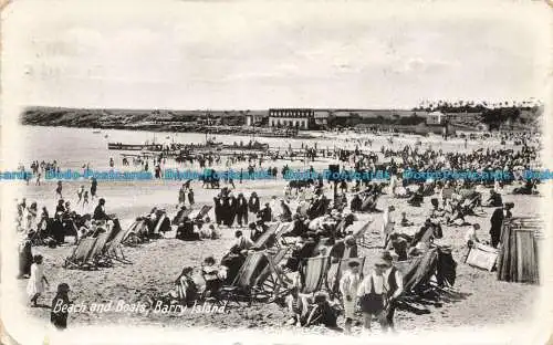 R668568 Barry Island. Strand und Boote. 1928