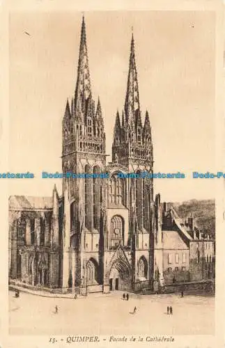 R670266 Quimper. Fassade der Kathedrale. Villard