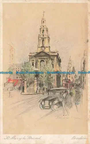 R669541 London. St. Mary le Strand. Postkarte. 1936