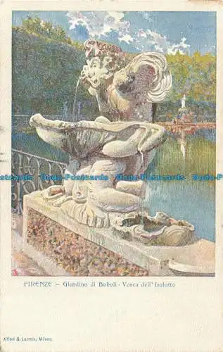 R670314 Florenz. Boboligarten. Badewanne der Insel. Alfieri und Lacroix