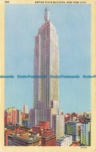 R670990 New York City. Empire State Building. Interborough News. C.T. Art Farbe