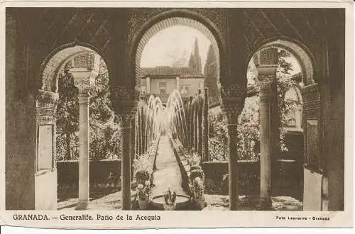 PC29721 Granada. Generalife. Patio de la Acequia. Leonardo