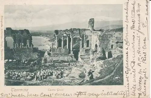 PC28115 Taormina. Teatro Greco. 1913