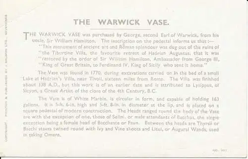 PC29425 The Warwick Vase. Lachs