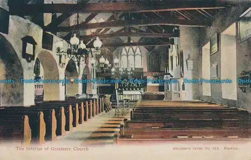 R029525 Das Innere der Grasmere Kirche. Abraham. Nr 319. 1907