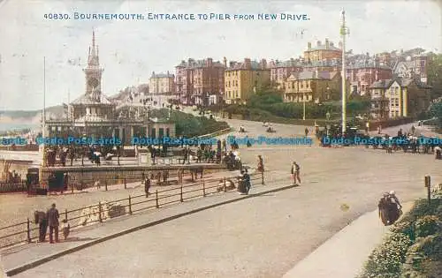 R029608 Bournemouth. Eingang zum Pier vom New Drive. Photochrom. Celesque. Nr 4