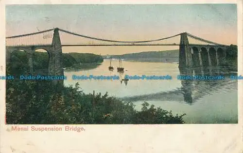 R031071 Menai Hängebrücke. Pfau. Autochrom. 1905