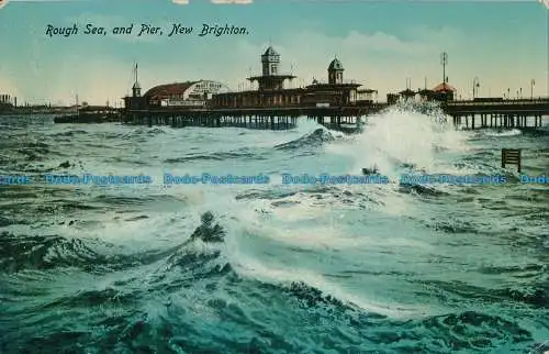 R029152 Rough Sea and Pier. New Brighton