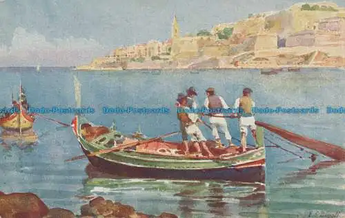 R030283 Malta. Ein Fischerboot. Maltesische Sorten. B. Hopkins