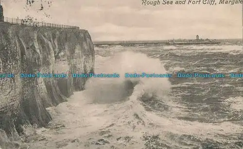 R004167 Rough Sea und Fort Cliff. Margate. Valentinstag. 1910