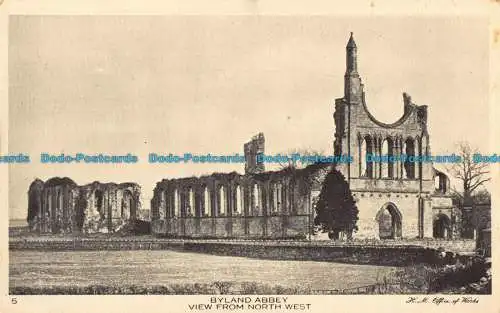 R041284 Byland Abbey. Blick von Nordwesten. H. M. Office of Works