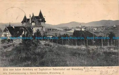 R129057 Blick vom Hohen Astenberg auf Jagdschloss Hubertushof und Winterberg. Ge