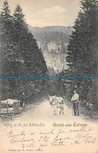 R128359 Weg Nach der Schlucht. Gruss aus Colmar. 1900. B. Hopkins