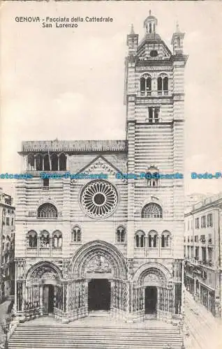 R128363 Genova. Facciata della Cattedrale San Lorenzo. B. Hopkins