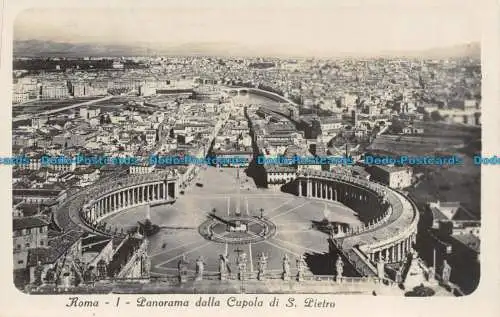 R128382 Roma. Panorama dalla Cupola di S. Pietro. A. Traldi. B. Hopkins