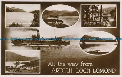 R127339 den ganzen Weg von Ardlui. Loch Lomond. Mehrfachansicht. Valentinstag. RP. 1947