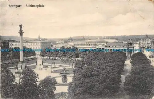 R129169 Stuttgart. Schlossplatz. 1911