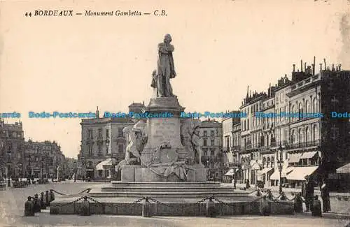 R128458 Bordeaux. Monument Gambetta. C. B. Chambon. Nr 44. B. Hopkins