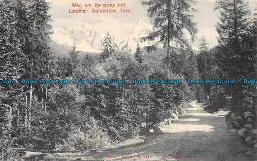 R129232 Weg am Karersee mit Latemar. Dolomiten. Tirol. F. Amonn