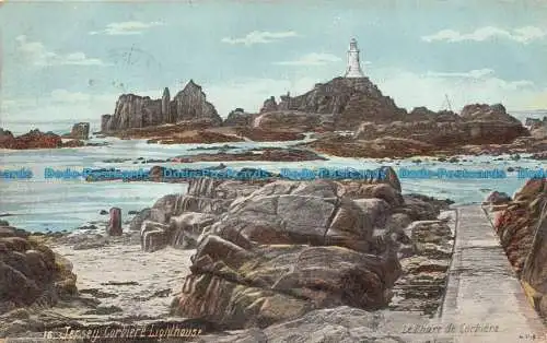 R127476 Jersey Corbiere Lighthouse. Aqua