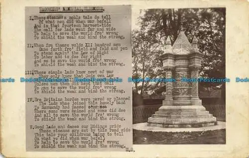 R639585 Sledmere. Wagoners Memorial B. Echtfotoserie