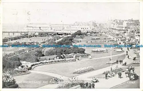 R639706 Southport. Die Promenade und die Königsgärten. Valentinstag. Silber. 1953