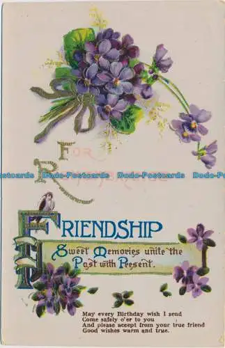 R640529 For Remembrance. Freundschaft. Postkarte