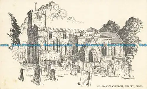 R639736 Glos. Kirche St. Marien. Bibury. Taylor. Wyndham. Nieten