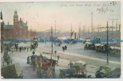 R640581 Great Yarmouth. Kai und Rathaus. 1904