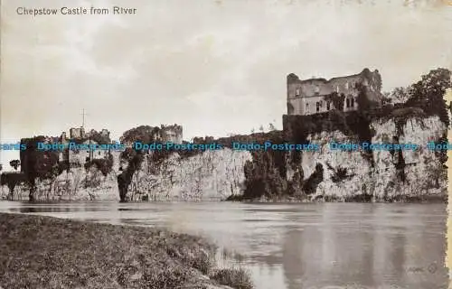 R639821 Chepstow Castle From River. Valentine Serie