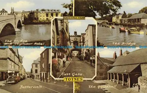 R639843 Grüße aus Totnes. Die Brücke. F. Frith. Multi View