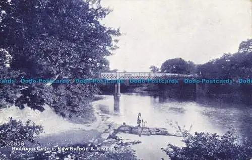 R640662 Barnard Castle. Neue Brücke und Fluss. Photochrom. Serie Wedgwood