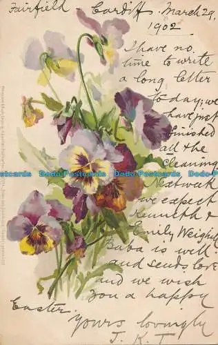 R157890 Alte Postkarte. Blumenstrauß. Meissner und Buch