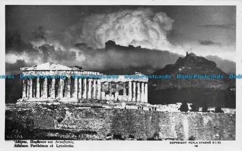 R157441 Athenes. Parthenon et Lycabette