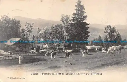 R157062 Chalet. Pension du Mont de Baulmes. F. Gillard. A. Derise. 1906