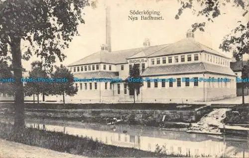 R158614 Soderkoping Nya Badhuset. Malms Zigarraffar. 1916