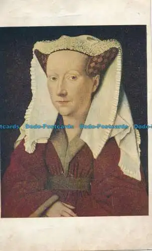 Postkarte R158063. H. Brügge. Jan Van Eyck. Porträt der Frau des Malers. Brauc