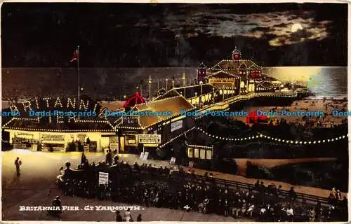 R158078 Britannia Pier. Gt. Yarmouth. Bei Nacht