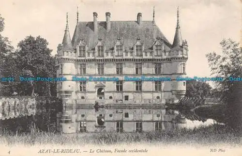 R157600 Azay Le Rideau. Le Chateau Fassade Occidentale. ND