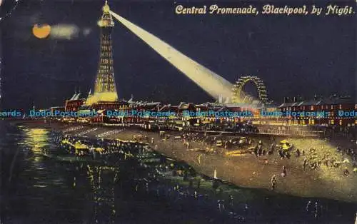 R660567 Blackpool. bei Nacht. Zentralpromenade. 1927