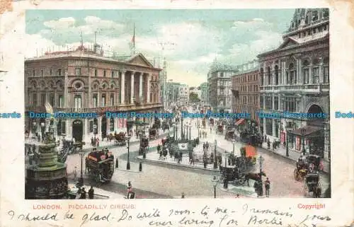 R667844 London. Piccadilly Circus. Postkarte. 1904