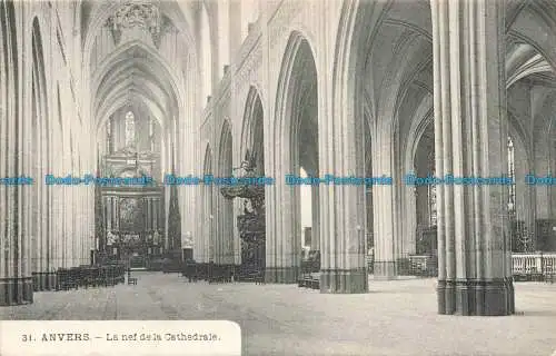 R668400 Anvers. La Nef de la Cathedrale. G. Hermans. 1909