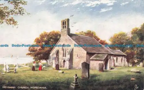 R667094 Morecambe. Heysham Church. stecken. Oilette. Postkarte 6201