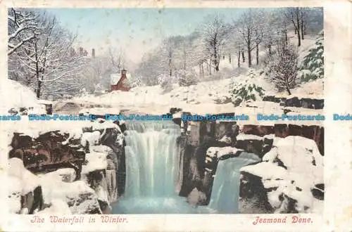 R667117 Jesmond Dene. Der Wasserfall im Winter. 1904