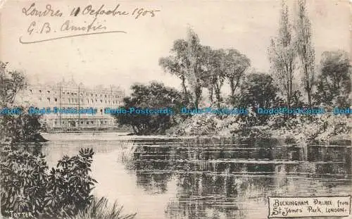 R667971 London. Buckingham Palace. aus dem St. James Park. 1905