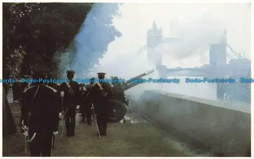 R671094 Nr. 63. The Gun Salute at Tower Bridge. Prescott Tonabnehmer. Sovereign Picto