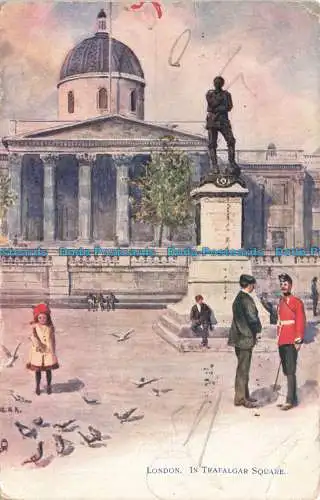 R669852 London. In Trafalgar Square. stecken. Aquarette. Postkarte 6166. 1905