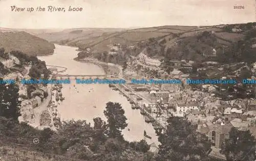 R671291 Looe. Blick den Fluss hinauf. Valentine Serie