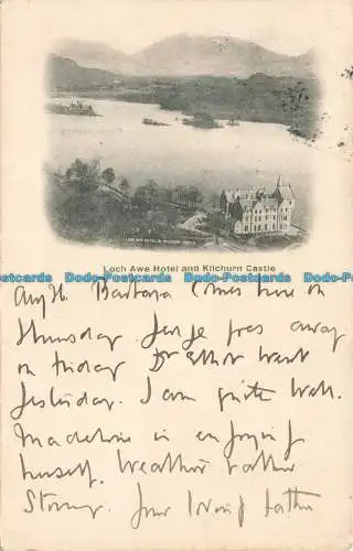 R669909 Loch Awe Hotel und Kilchurn Castle. G.W.W. Serie. 1902