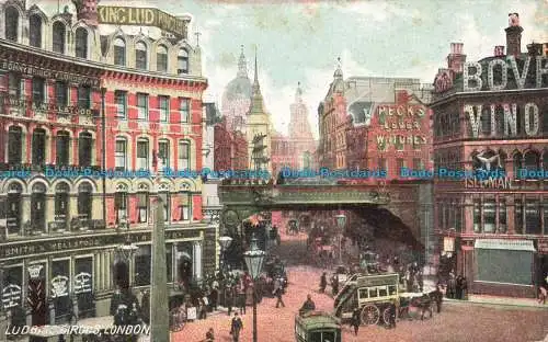 R671566 London. Ludgate Circus. 1908